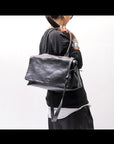 【DANIELE BASTA】 FLAP COVERED 2WAY SHOULDER BAG DBM007_BLACK