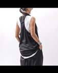 【NOSTRASANTISSIMA】 STRETCH COTTON COVER TANK TOP C150_BLACK