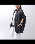 【bajra】 UNISEX LIGHT COTTON SHIRT BLOUSON LONG 157QB01LG_BLACK