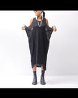 【NOSTRASANTISSIMA】 STRETCH COTTON LACY COVER DRESS C152_BLACK