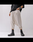 【studio b3】 UNSEX WRINKLE LINEN&COTTON BOX SARROUEL PANTS RBB1974_MILK