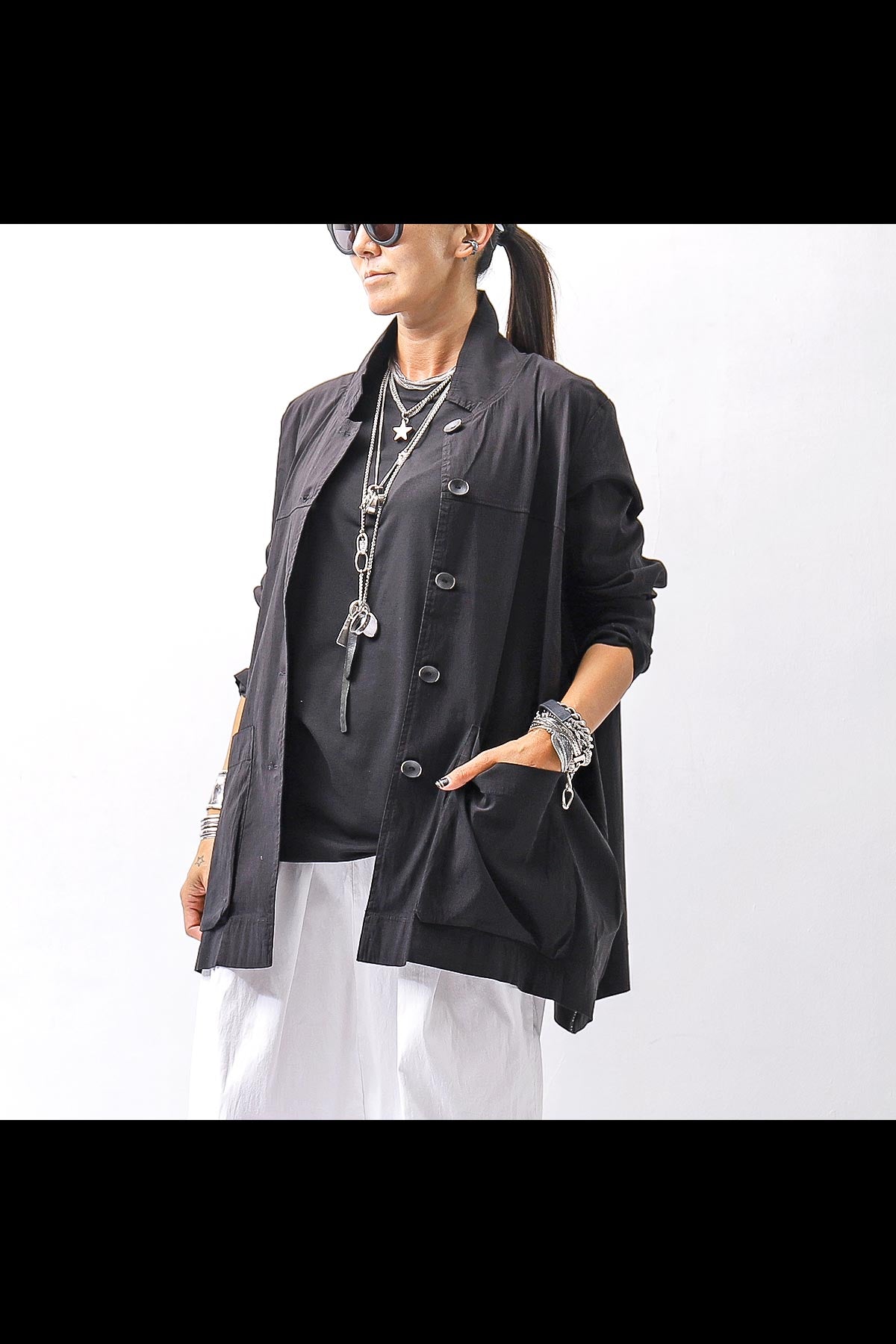 【Primordial is Primitive】 UNISEX STRETCH SHIRT BLOUSON 2026AL_BLACK