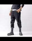 【thom/krom】 UNISEX SIDE COATING EASY DENIM PANTS MT87_BLACK COATED