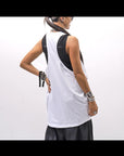 【NOSTRASANTISSIMA】 STRETCH COTTON BACK OPEN TANK TOP C150_WHITE