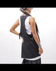 【NOSTRASANTISSIMA】 STRETCH COTTON BACK OPEN TANK TOP C150_BLACK