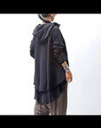 【studio b3】 BACK LAYERED SWEAT ZIP-UP HOODIE MPB1877_BLACK