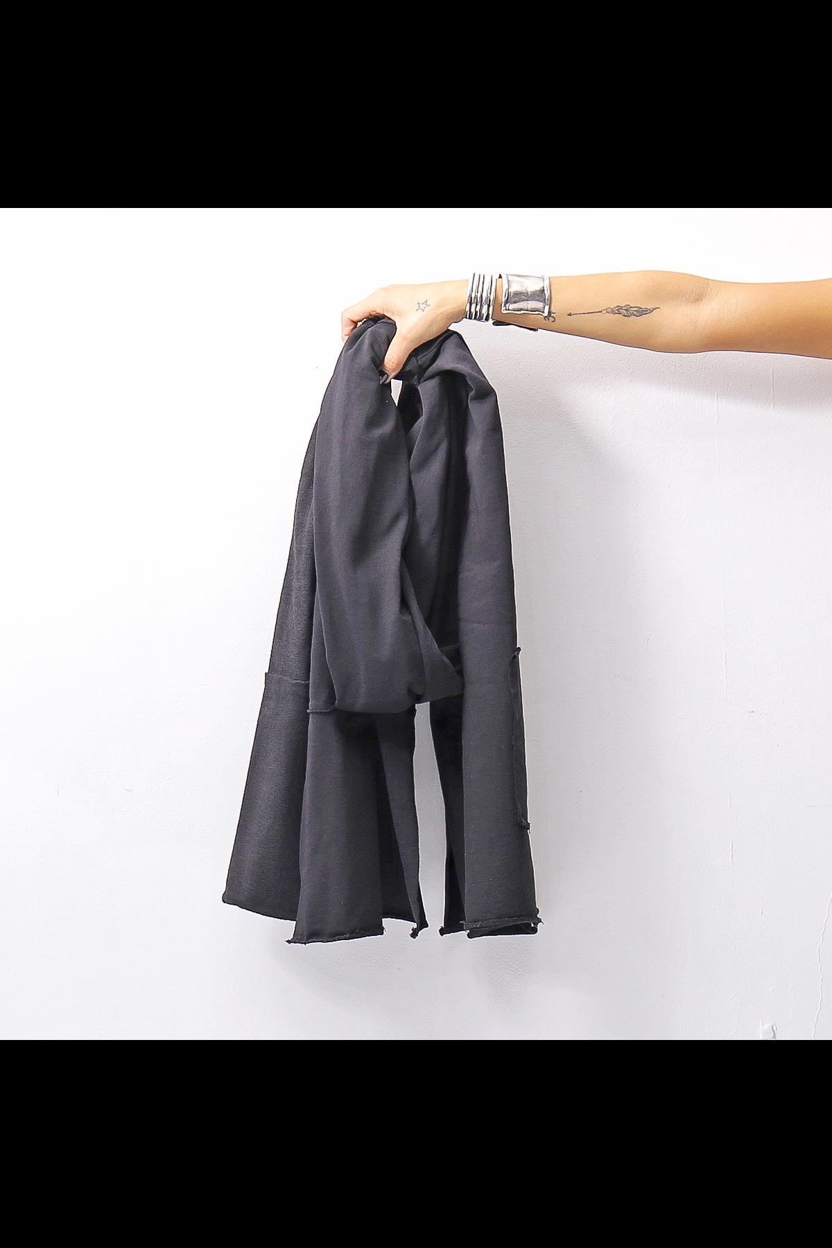 【studio b3】 UNISEX LIGHT SWEAT COTTON STOLE SHB M01_BLACK