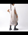 【sanctamuerte】 BACK DRAPE LONG SHIRT 284/MM_DUSTY BEIGE
