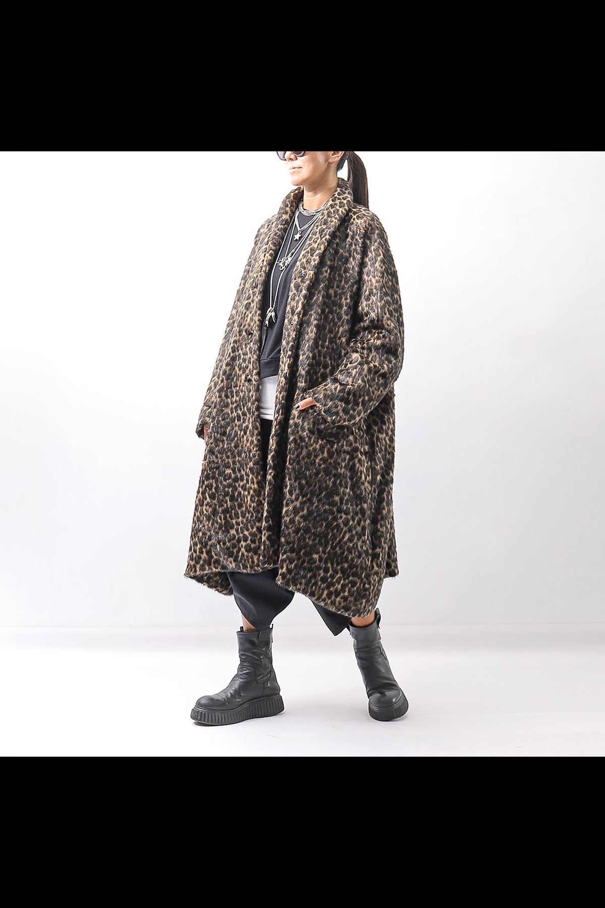 【RUNDHOLZ】 OVERSIZED ECO-FUR SHORT HAIR LEOPARD COAT_LEO JACQUARD