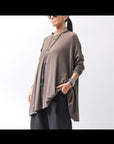 【PLÜ】 COTTON STRETCH TOP PL17T_CHOCOLATE
