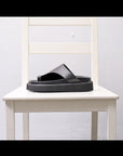 【Alès Dacchia】 UNISEX LEATHER TONG CITY SANDAL_BLACK
