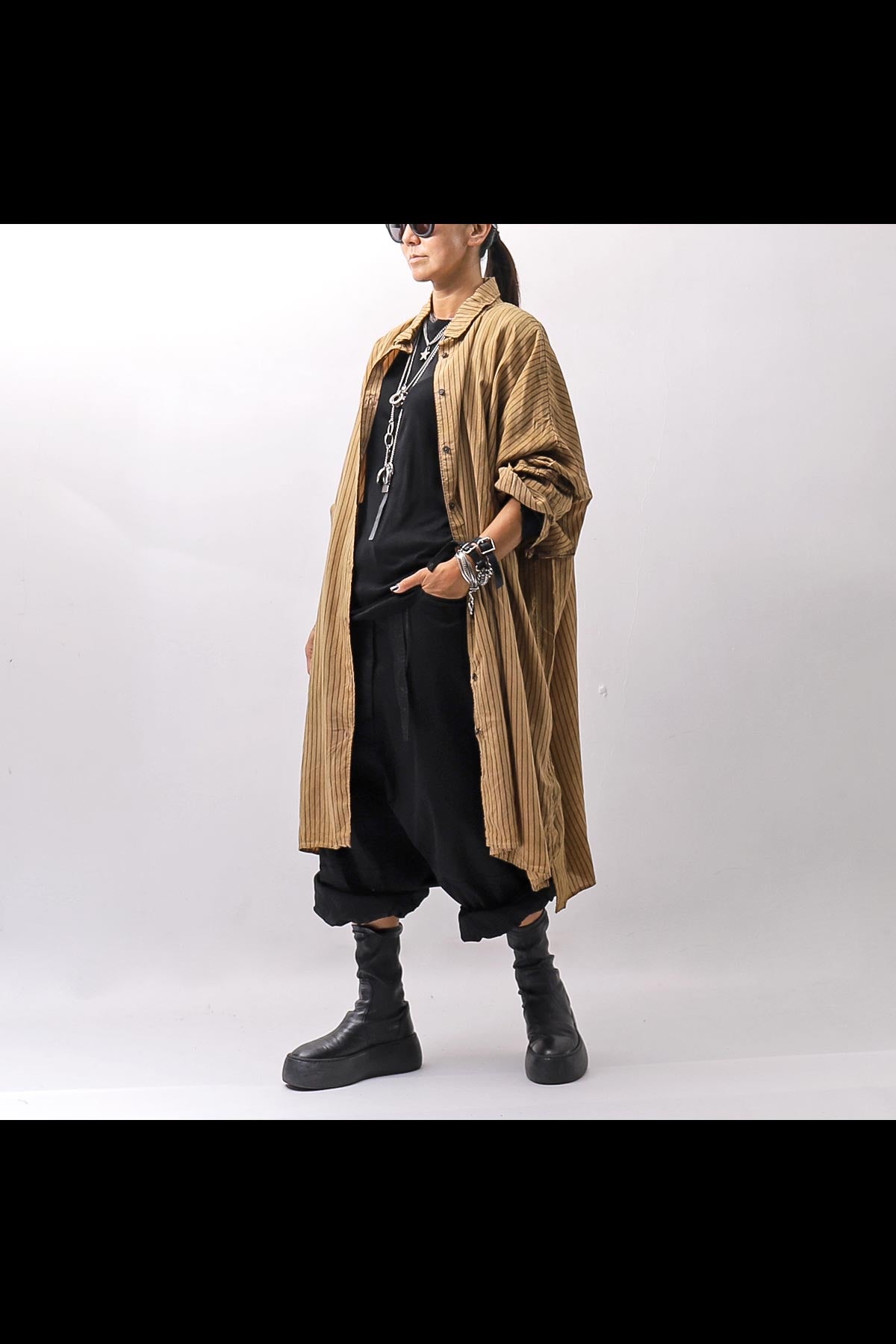 【RUNDHOLZ】 VINTAGE-DYED OVERSIZED STRIPED SHIRT_DAKAR CLOUD STRIPE
