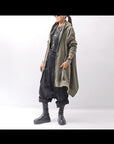 【bajra】 UNISEX 2WAY SWEAT ZIP-UP CARDIGAN 160QK03_MILITARY