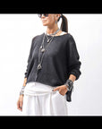 【RUNDHOLZ】 LINEN&COTTON KNIT TOPS _BLACK