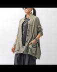 【Primordial is Primitive】 UNISEX STRETCH SHIRT BLOUSON 2026AL_MILITARY