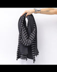 【PLÜ】 MULTIWAY STRETCH COTTON STOLE PL21_STRIPE/BLACK