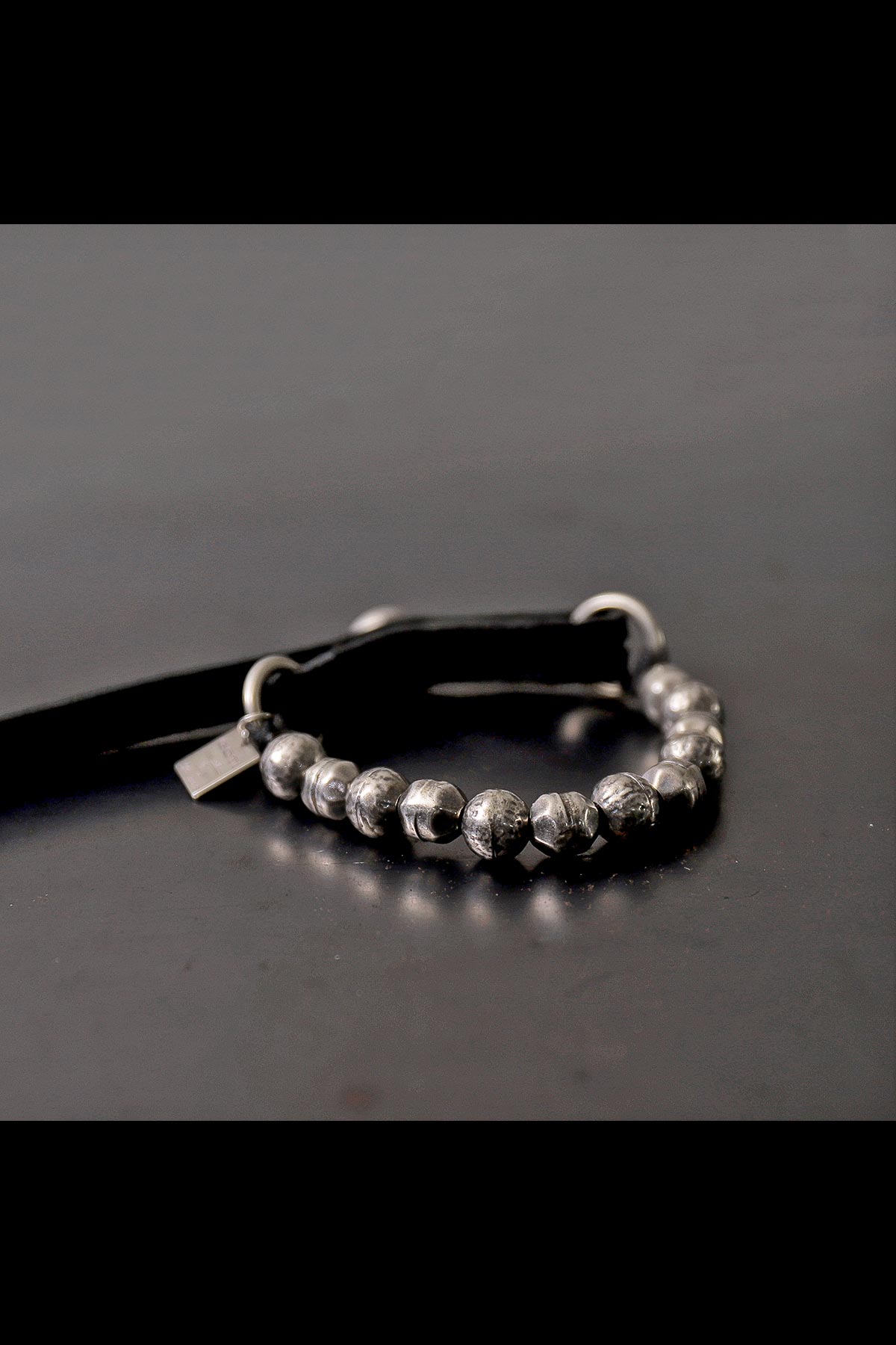 【GOTI】 SILVER STONE BALL＆LEATHER BRACELET_BR2207