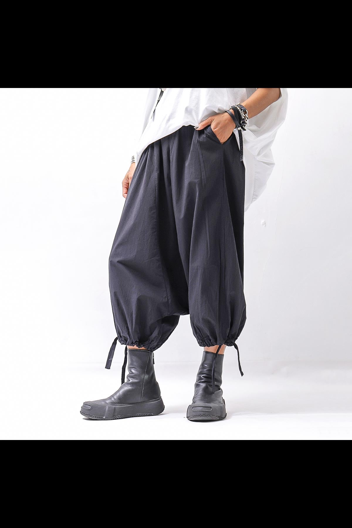 【studio b3】 UNISEX LIGHT COTTON PANTS NB2090_BLACK