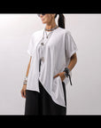 【Primordial is Primitive】 ASYMMETRY COTTON TEE 253RO_WHITE