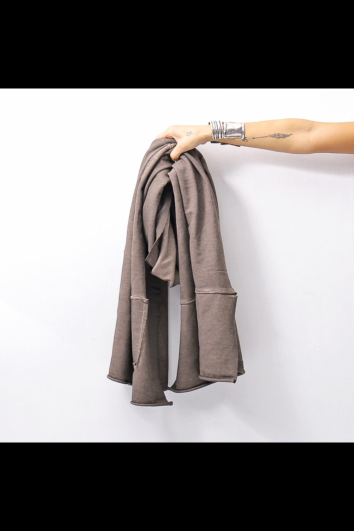 【studio b3】 UNISEX LIGHT SWEAT COTTON STOLE SHB M01_TRUFFLE OLD DYE