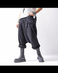 【studio b3】 UNSEX DENIM&SWEAT BOX SARROUEL PANTS RBB1974_BLACK