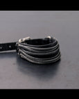 【GOTI】 SILVER MICRO STAPLE MULTI-UNIT LEATHER BRACELET_BR130