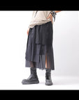 【studio b3】 ASYMMETRY LAYERED SKIRT MLB950_BLACK