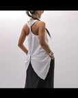 【Primordial is Primitive】 BACK CROSSED TANK TOP 413AL_WHITE