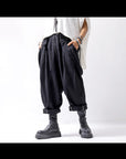 【bajra】 UNISEX LINEN SHOULDER PANTS 148QP03_BLACK