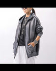 【thom/krom】 UNISEX SWEAT ZIPPED HOODIE MSJ711_GREY STONE WASH SPRAY