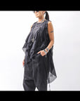 【studio b3】 HAND-MADE MIXED COTTON TOP MPB1881_BLACK