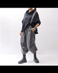 【Primordial is Primitive】 UNISEX ASYMMETRY PANTS 722AL_GREY WASH