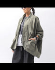 【bajra】 UNISEX LIGHT COTTON SHIRT BLOUSON SHORT 157QB01SH_MILITARY