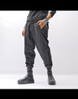 【NOSTRASANTISSIMA】UNISEX MIXED STRIPES PANTS P17_BLACK