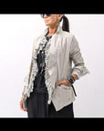 【RUNDHOLZ】 GRUNGE COTTON LACE & STRETCH JACKET _LINEN FOG