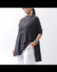 【PLÜ】 COTTON STRETCH TOP PL17T_BLACK