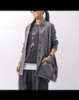 【Primordial is Primitive】 UNISEX STRETCH SHIRT BLOUSON 2026AL_GREY WASH