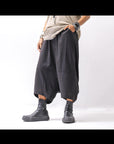 【studio b3】 UNISEX LIGHT COTTON EASY BOX PANTS NB2123_BLACK