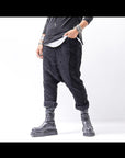 【studio b3】 UNISEX CRINKLED SOFT COTTON PANTS RBB1972_BLACK