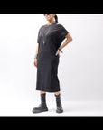 【NOSTRASANTISSIMA】 STRETCH COTTON 2WAY TOP DRESS A08_BLACK