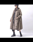 【RUNDHOLZ】 UNISEX ZIPED POCKETS＆HOOD LONG COAT 260 1208_DUNE