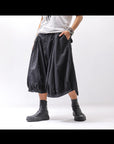 【RUNDHOLZ】 UNISEX BACK FLAP BALOON SARROUEL PANTS _BLACK GLOSS