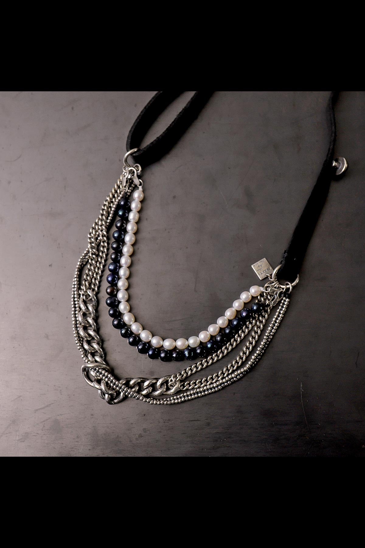 【GOTI】 MIXED CHAIN &amp; PEARL NECKLACE SPECIAL EDITION_CN0304P