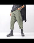 【NOSTRASANTISSIMA】UNISEX STRETCH COTTON LOW CROTCH DENIM PANTS P102_MATCHA LATTE