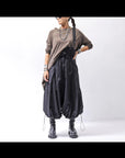 【RUNDHOLZ】 MULTIWAY LINEN COTTON SUSPENDER SKIRT PANTS 209 5311/03_BLACK