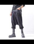 【studio b3】 UNSEX COTTON&SWEAT BOX SARROUEL PANTS RBB1974_BLACK