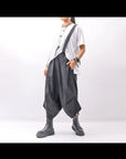 【Primordial is Primitive】 UNISEX ASYMMETRY COTTON PANTS 722AL_BLACK