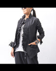 【RUNDHOLZ】 GRUNGE COTTON LACE & STRETCH JACKET _BLACK GLOSS