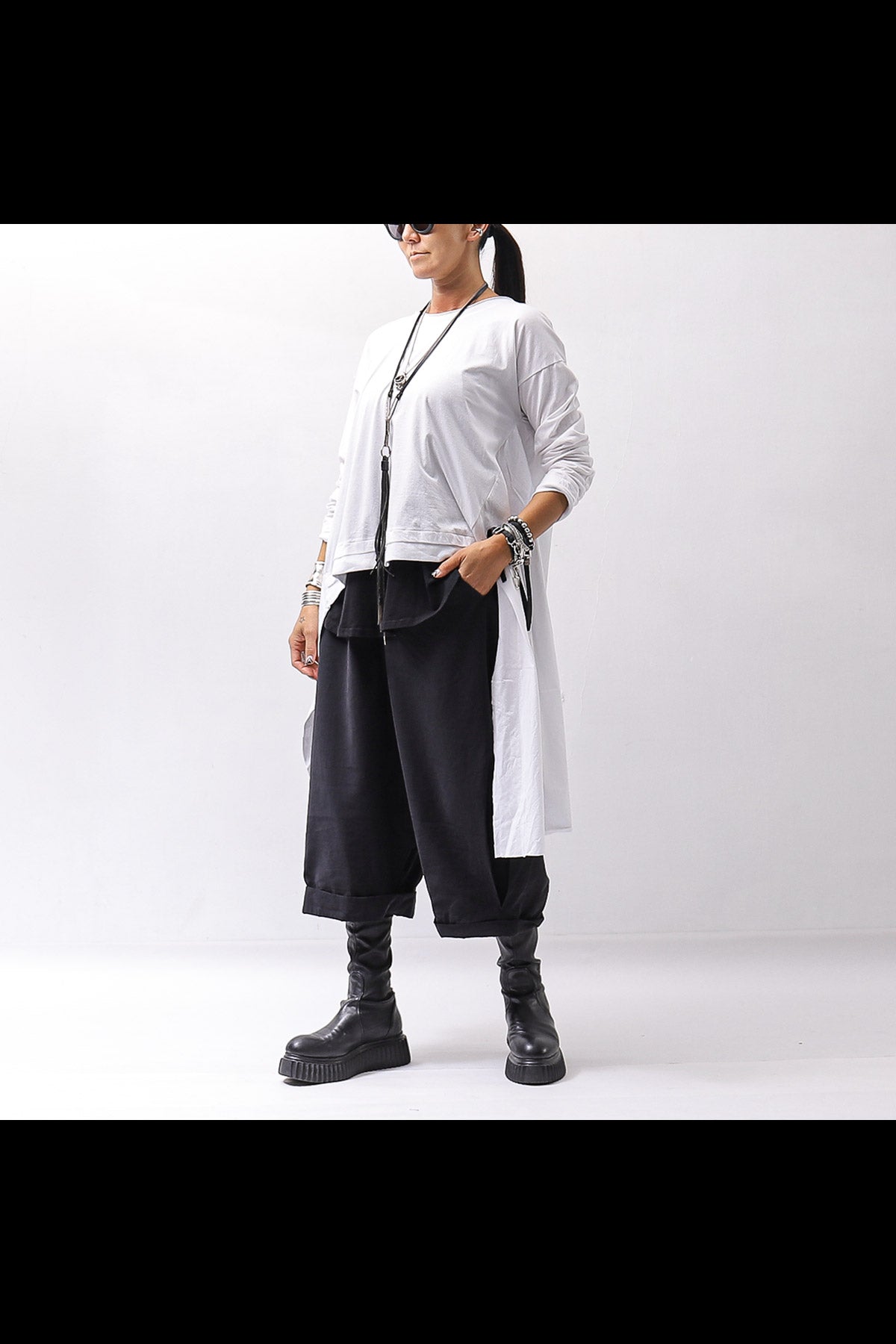 トップス studio b3 ASYMMETRY COTTON SHIRT MPB1852 studio b3】 ASYMMETRY COTTON SHIRT MPB1852_BLACK – QUADRATO