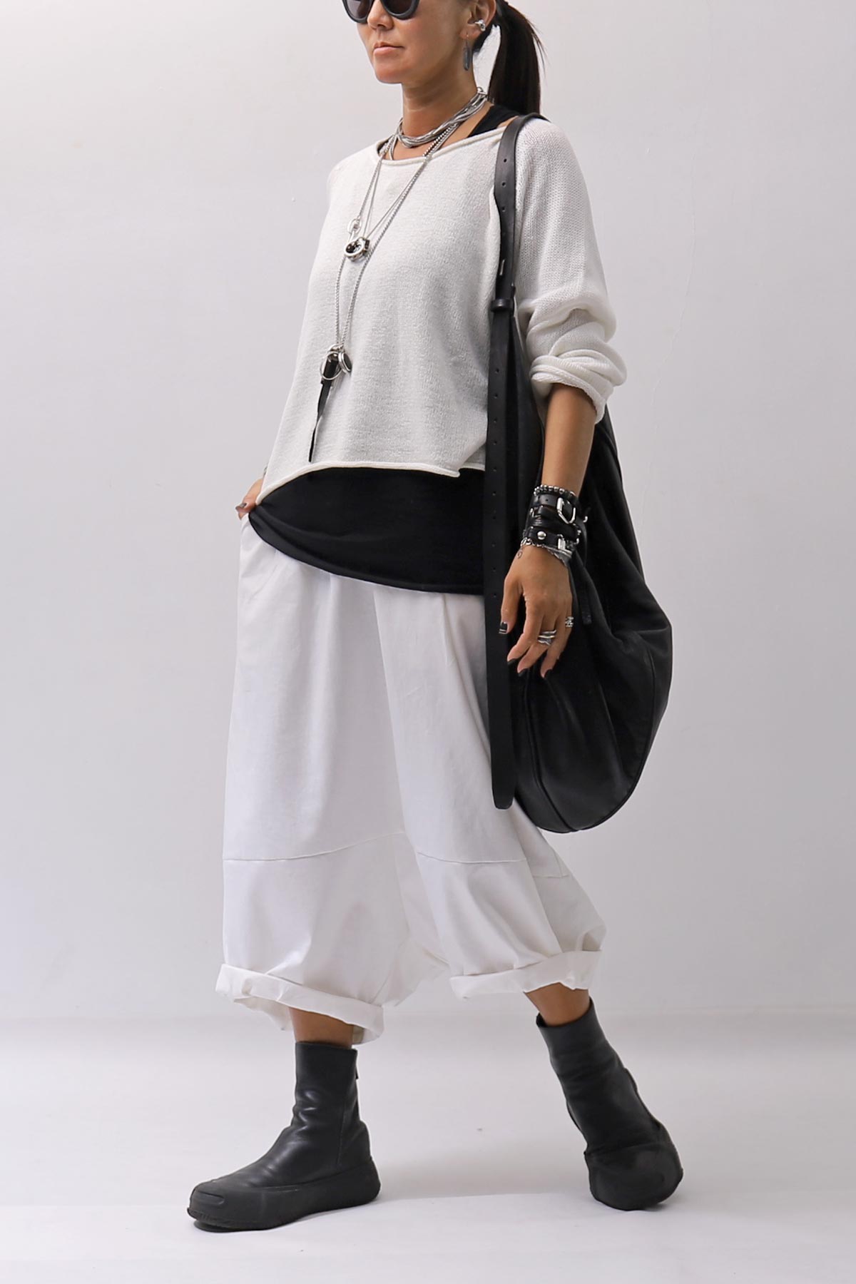 【RUNDHOLZ】 LINEN&amp;COTTON KNIT TOPS _OFF WHITE